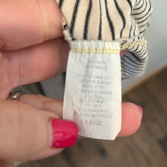 Olivia Rae Women’s Striped Tiered Dress Flutter Sleeves Scoop Neck Elastic Large - Picture 4 of 10